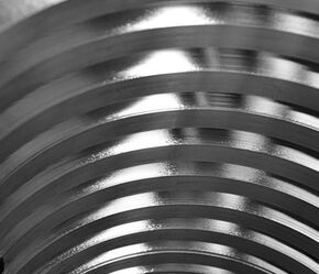 Stainless steel stored in rings on top of each other