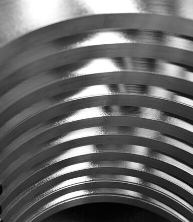 Stainless steel stored in rings on top of each other